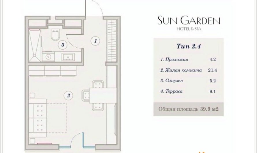 Продаем 1-комнатные апартаменты от застройщика, 39.9 м², Анапа, Дом                                                     1