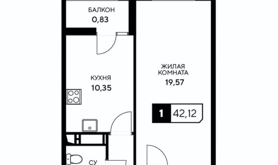 Продажа 1-комнатной квартиры от застройщика, 42.12 м², Анапа, Корпус                                                     3.3