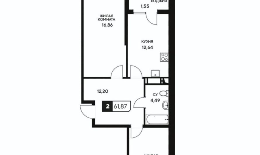 Продам 2-комнатную квартиру от застройщика, 61.87 м², Анапа, Крестьянская улица,                                                     48