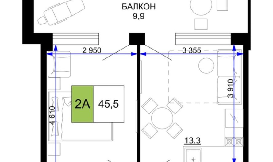 Продам 2-комнатные апартаменты от застройщика, 45.5 м², Анапа, проезд Сосновый, Литер                                                     1