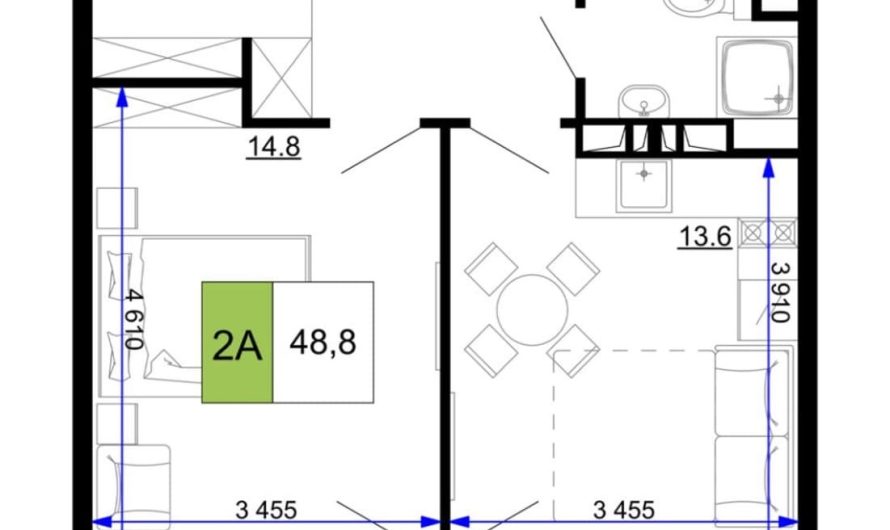 Продаю 2-комнатные апартаменты от застройщика, 48.8 м², Анапа, проезд Сосновый, Литер                                                     1