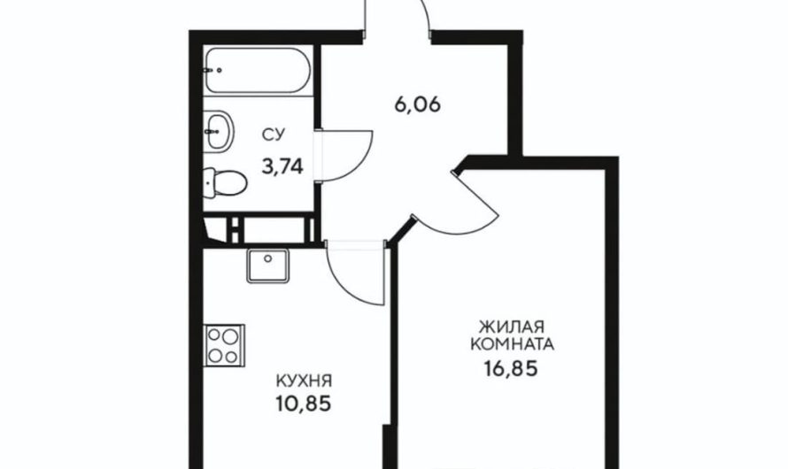 Продается 1-комнатная квартира от застройщика, 38.34 м², Анапа, Корпус                                                     1.2