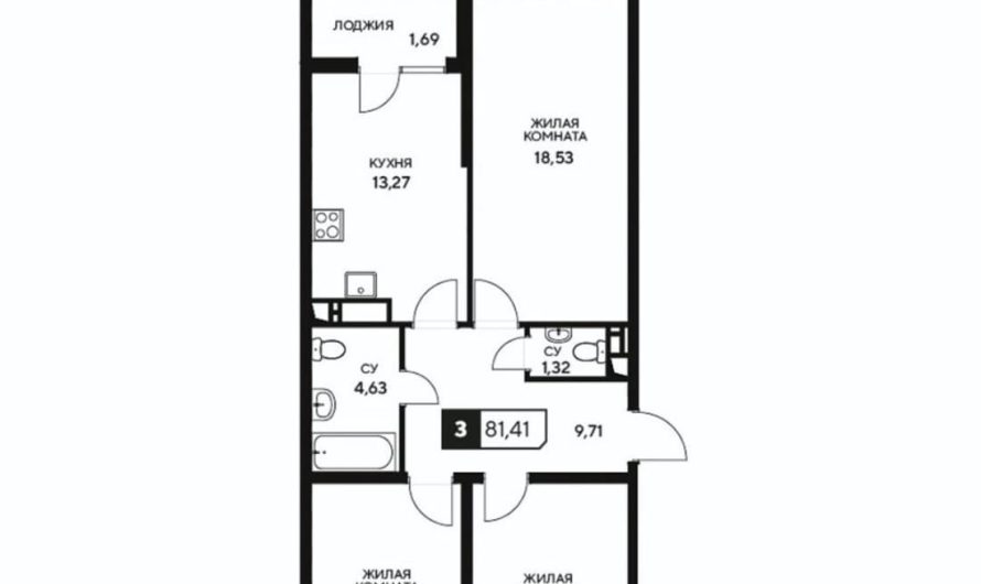 Продается 3-комнатная квартира от застройщика, 81.41 м², Анапа, Крестьянская улица,                                                     48