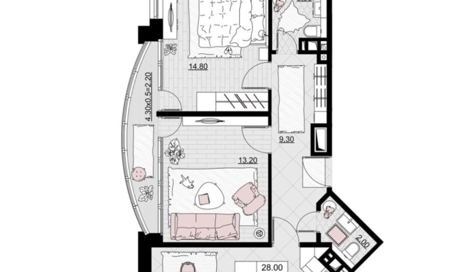 Продается 2-комнатная квартира от застройщика, 62.4 м², Анапа, Литер                                                     6