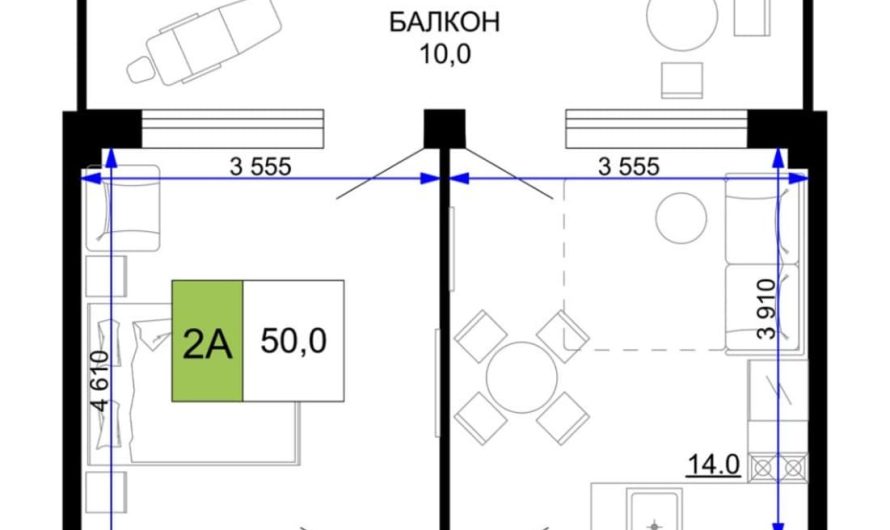 Продам 2-комнатные апартаменты от застройщика, 50 м², Анапа, проезд Сосновый, Литер                                                     1