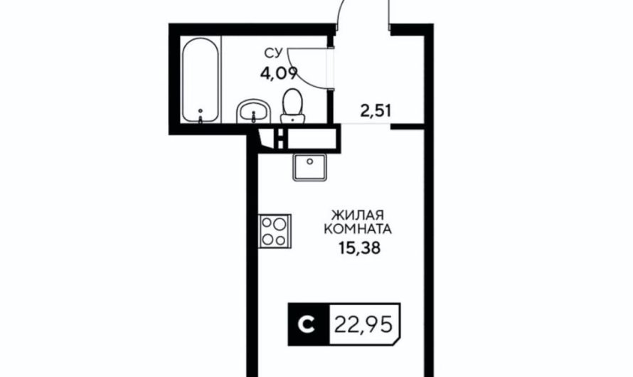 Продается студия от застройщика, 22.95 м², Анапа, Корпус                                                     1.1