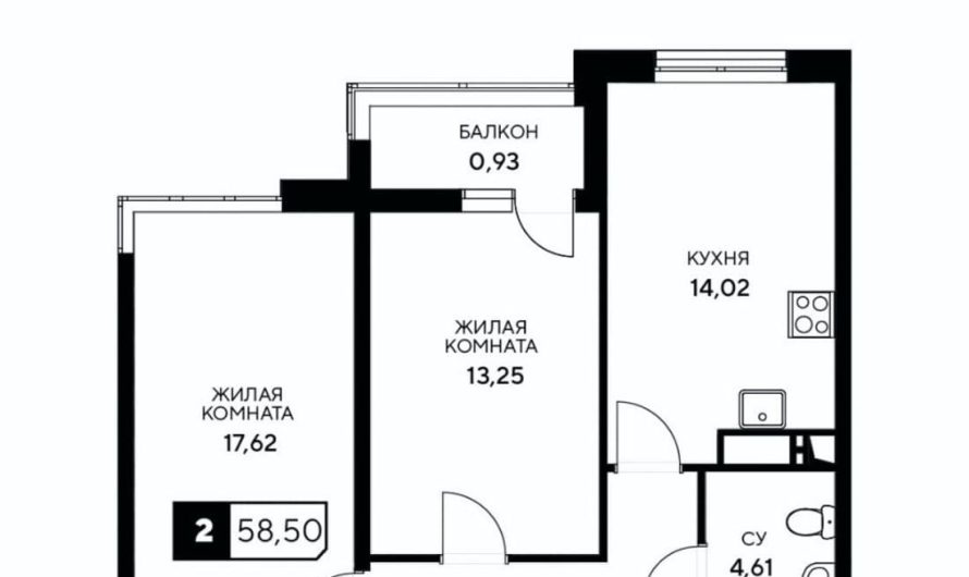 Продаю 2-комнатную квартиру от застройщика, 58.5 м², Анапа, Корпус                                                     3.3