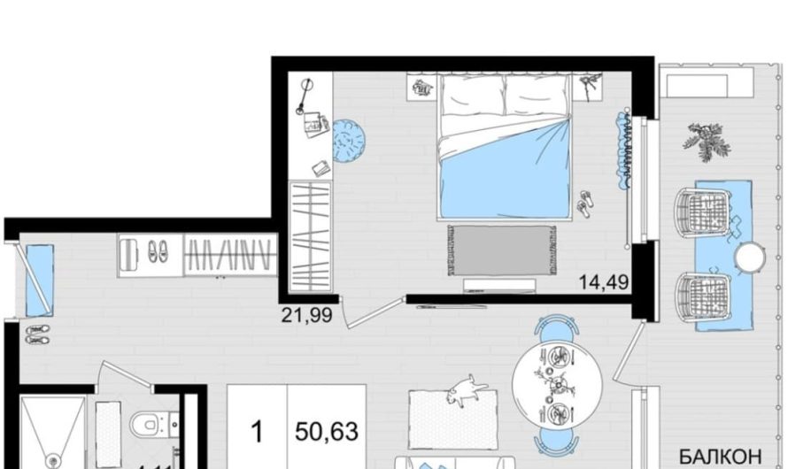 Продам 1-комнатные апартаменты от застройщика, 49.38 м², Анапа, шоссе Симферопольское, Корпус                                                     1