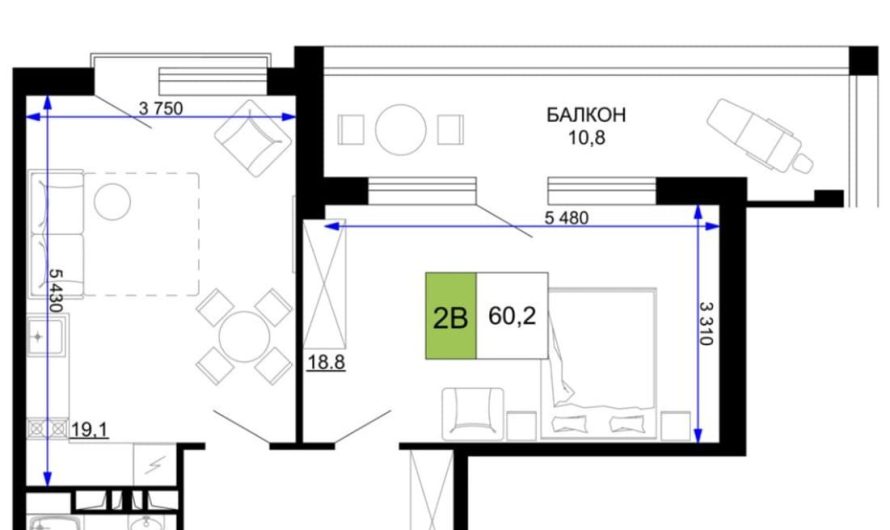 Продаем 2-комнатные апартаменты от застройщика, 60.2 м², Анапа, проезд Сосновый, Литер                                                     1