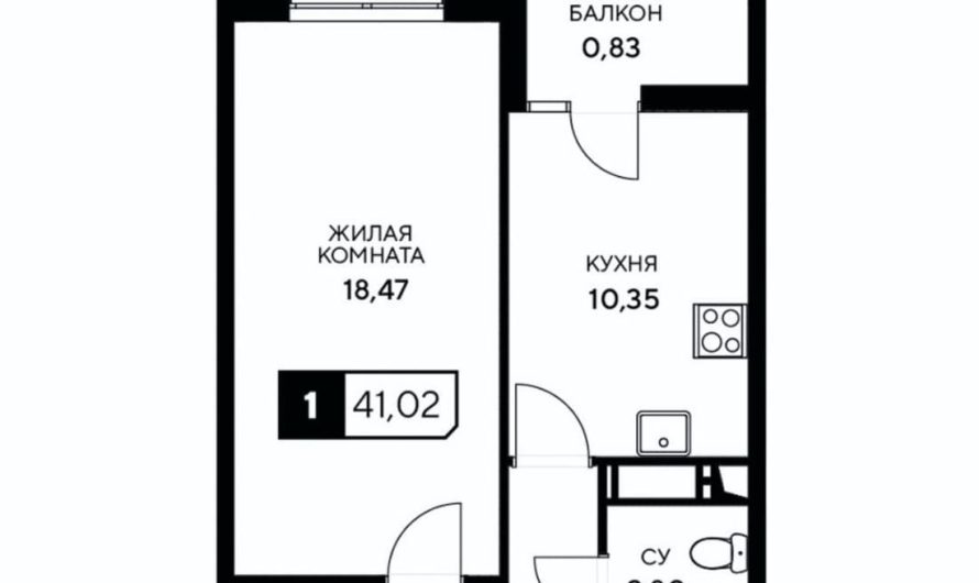 Продаем 1-комнатную квартиру от застройщика, 41.02 м², Анапа, Корпус                                                     3.3