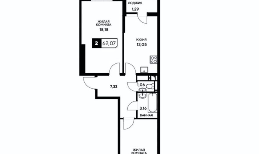 Продаем 2-комнатную квартиру от застройщика, 62.07 м², Анапа, Корпус                                                     4